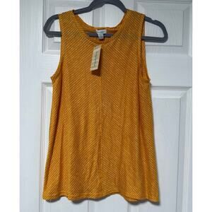 Sundance New Women's 100% Linen Yellow Striped Mary Kate Tank Top Size Small